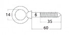 6x60mm øyeskrue båt tre-gjenget thumbnail