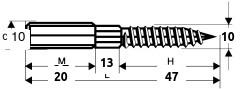 10x80mm stokkskrue