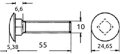 Låseskrue 10x55mm 