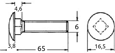 Låseskrue 6x65 mm
