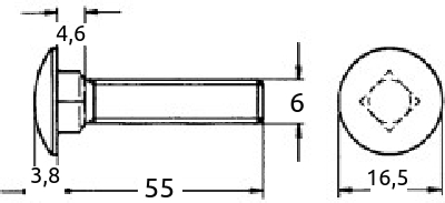 Låseskrue 6x55mm 