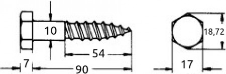 Fransk treskrue 10x90mm