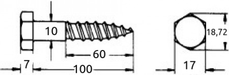 Fransk treskrue 10x100mm