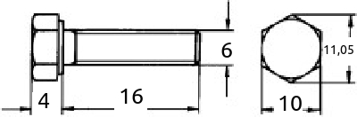 M6 x 16mm maskinskrue