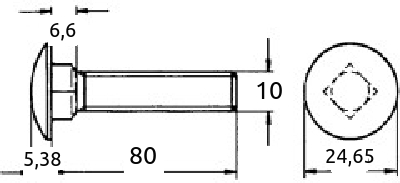 Låseskrue 10x80mm