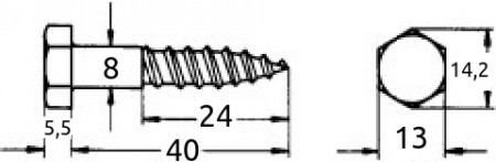 Fransk treskrue 8x40mm