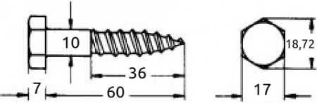 Fransk treskrue 10x60mm