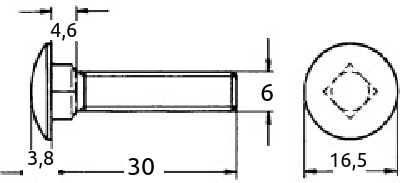 Låseskrue 6x30mm 