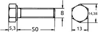 M8 x 50mm maskinskrue